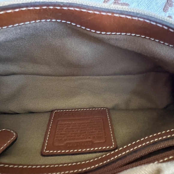 COACH VTG LEGACY DEMI BROWN CANVAS LEATHER FLAP SHOULDER BAG SMALL PURSE 9120 - Picture 11 of 13